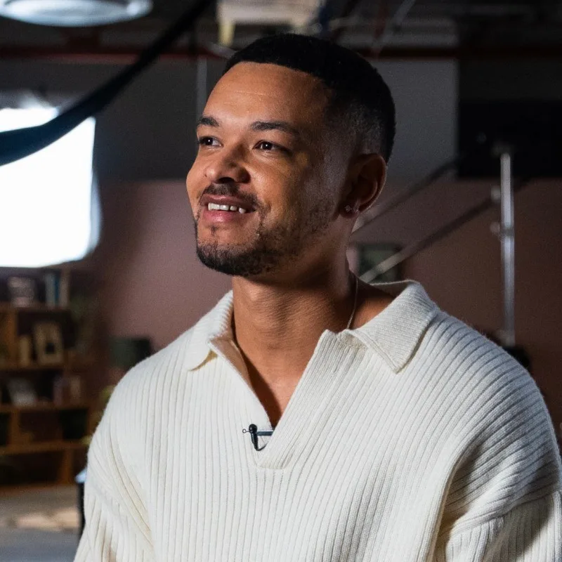 Steven Bartlett in the studio, smiling